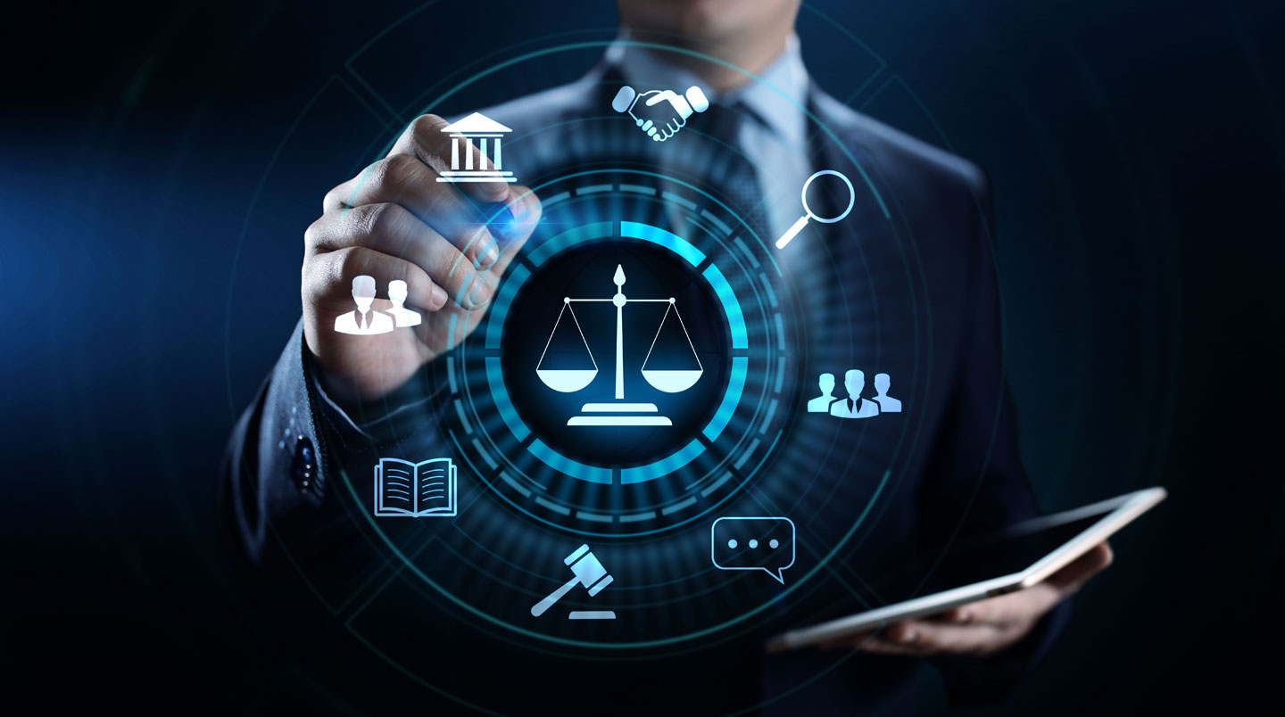 Illustration isométrique d'un graphe en réseau montrant le droit pénal des affaires au centre relié à plusieurs types d'infractions économiques.